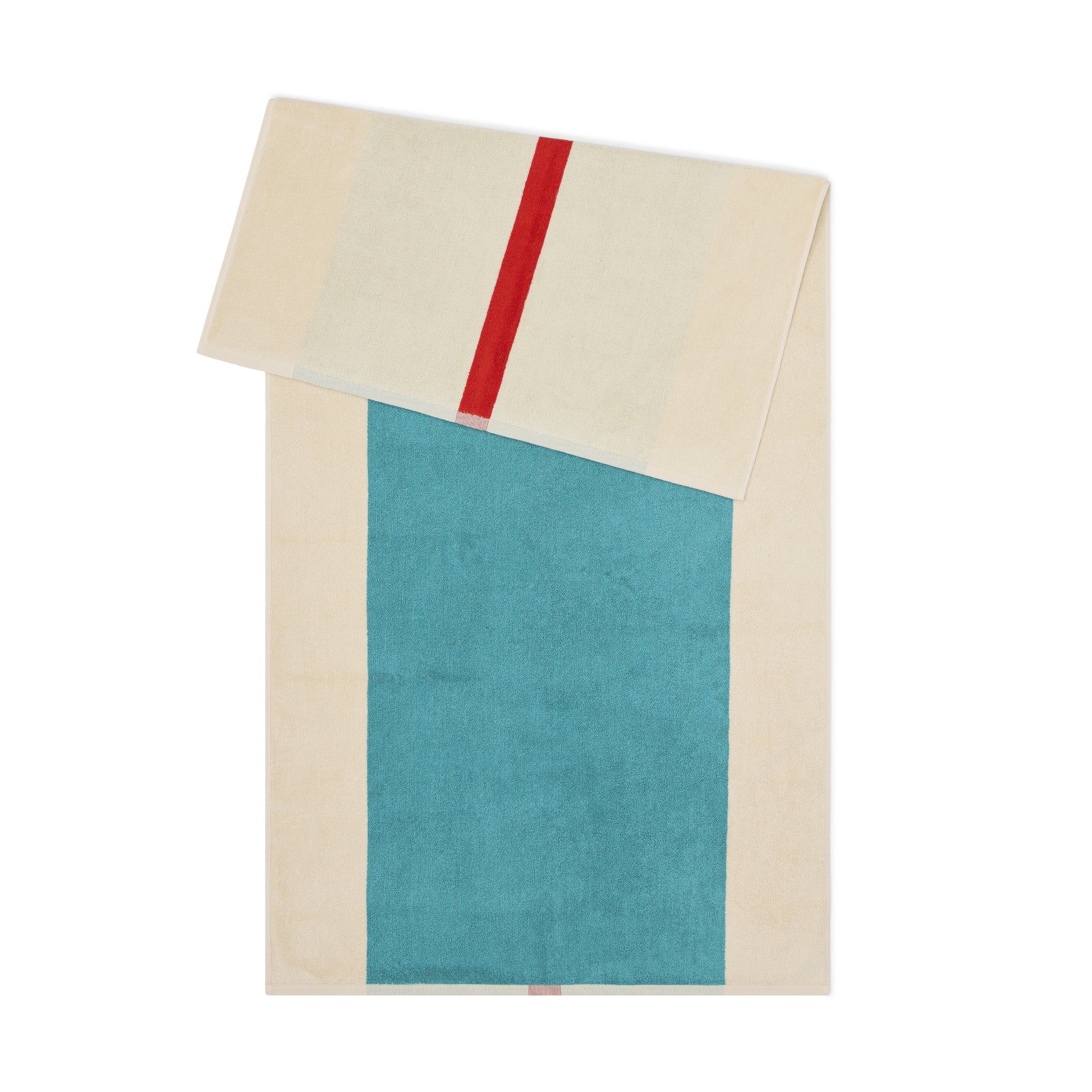 Badhanddoek Martens & Martens Red & Turqouise│art. CMMTT70RETU│voorkant met witte achtergrond