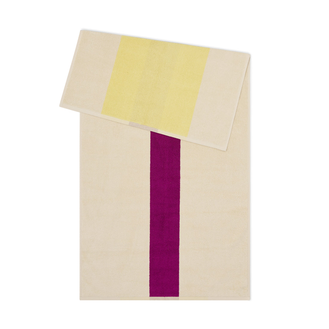 Badhanddoek Yellow & Fuchsia van Martens & Martens voor Suite702, de gele kant
