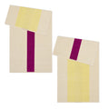 Badhanddoek Martens & Martens Yellow & Fuchsia voor Suite702 - voor en achterkant met witte achtergrond