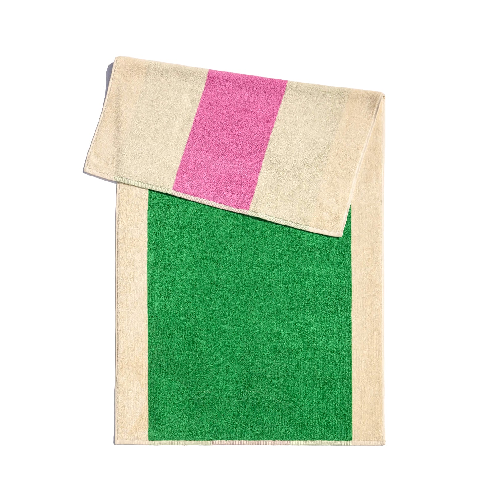 Badhanddoek 70x140 Pink&Green│Martens&Martens-Suite702│Voorkant met witte achtergrond