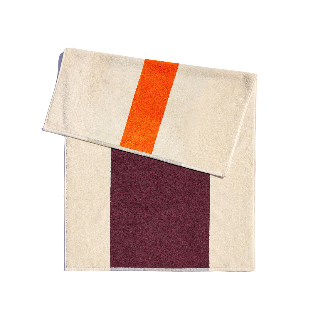 Badmat Martens & Martens Bordeaux&Orange│Suite702│art. MMBM50BOOR│bruine zijde voor met witte achtergrond