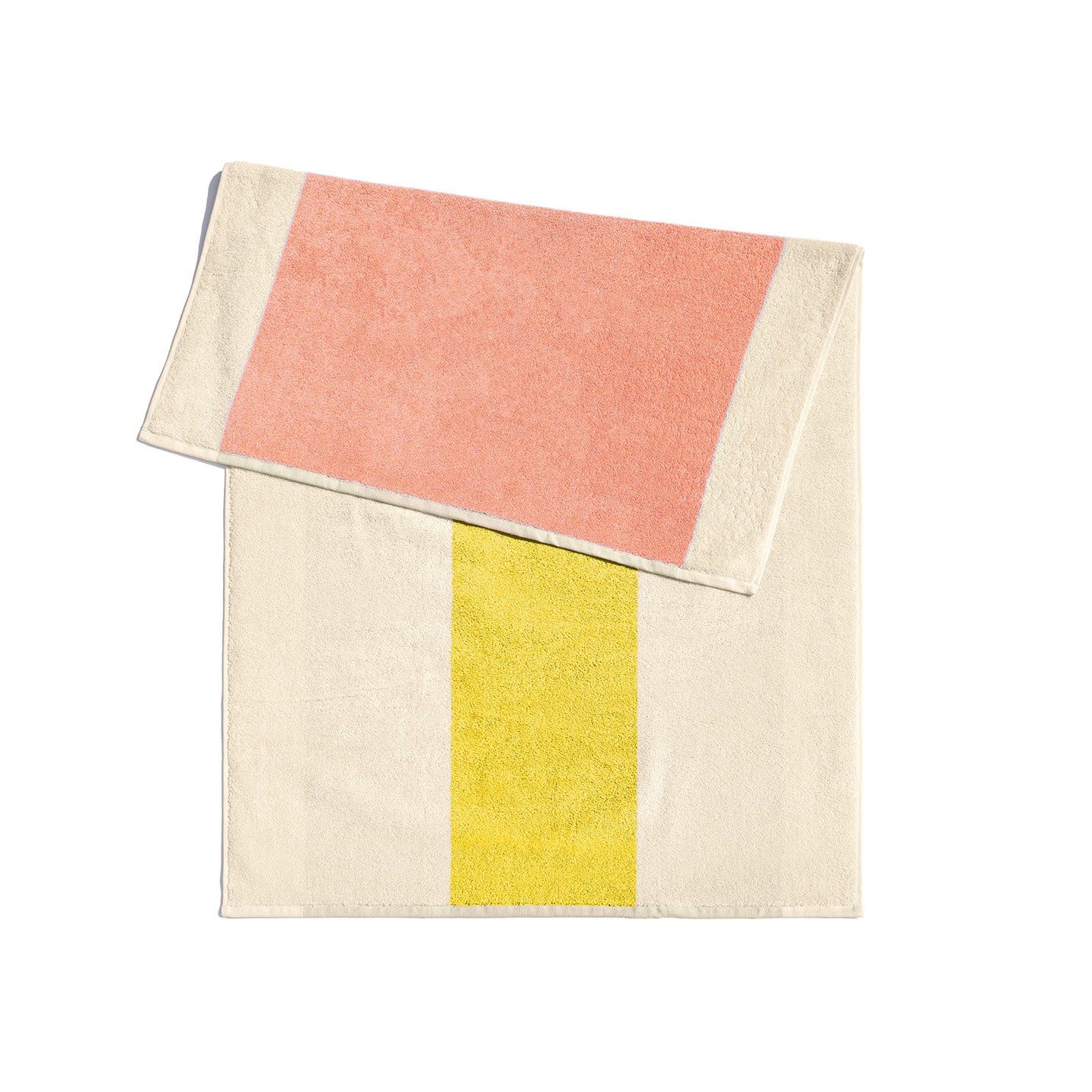 Badmat Martens&Martens Yellow&Peach│Suite702│art. MMBM50YEPE│geel boven met witte achtergrond