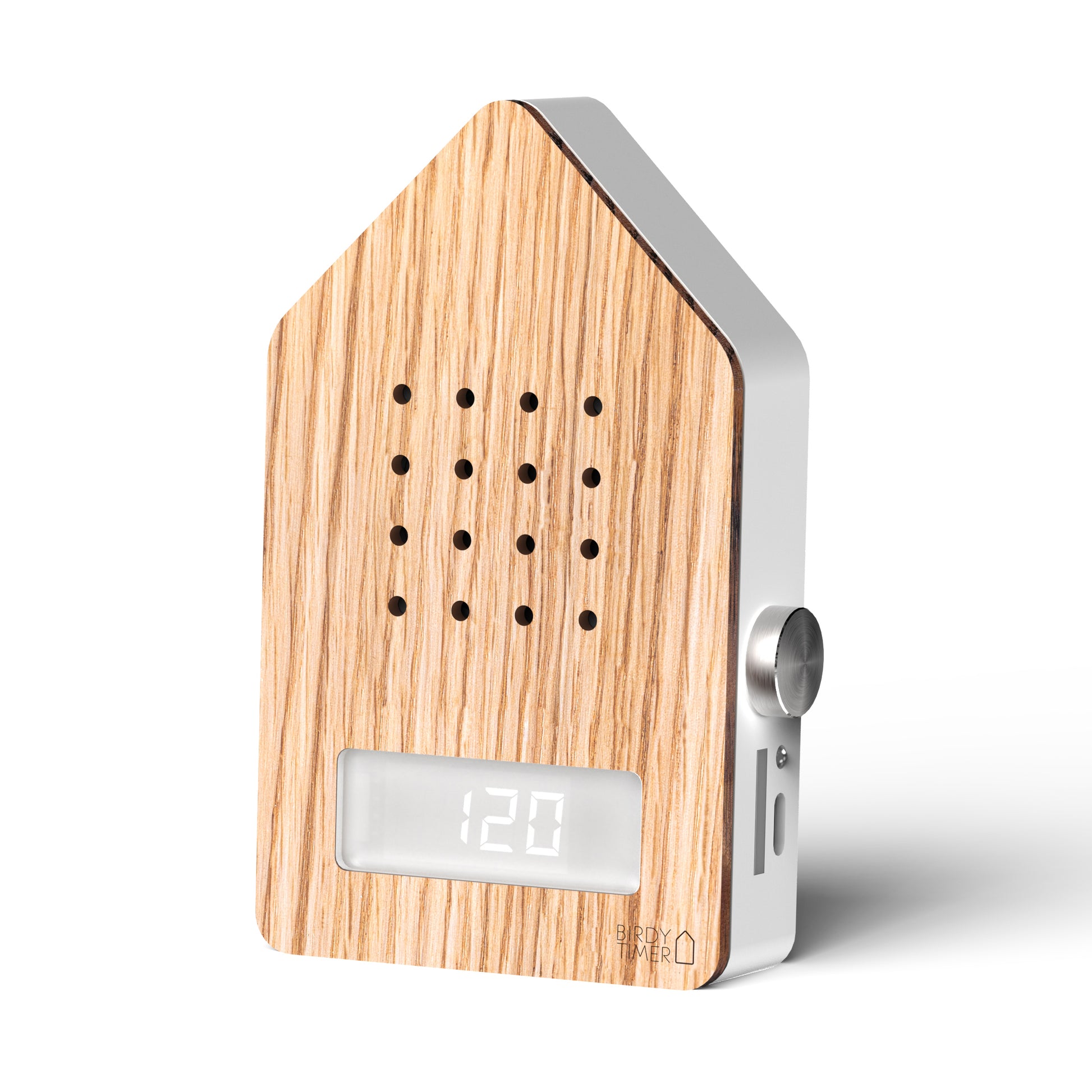 Birdytimer Eikenhout│Kookwekker Relaxound│art. 11BBT0201001│vooraanzicht schuin