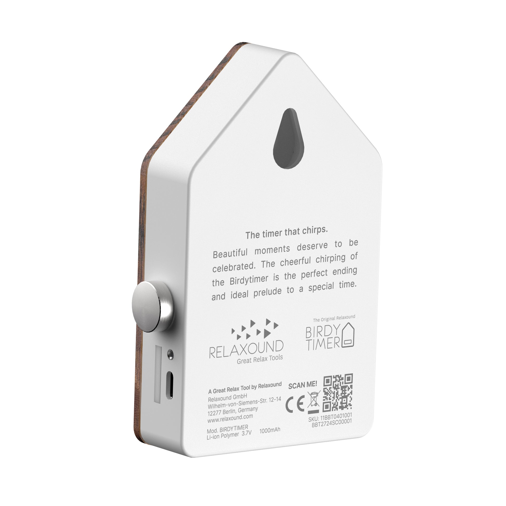 Birdytimer Eikenhout│Kookwekker Relaxound│art. 11BBT0201001│achterkant