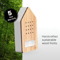 Birdytimer Eikenhout│Kookwekker Relaxound│art. 11BBT0201001│zijkant met garantie label