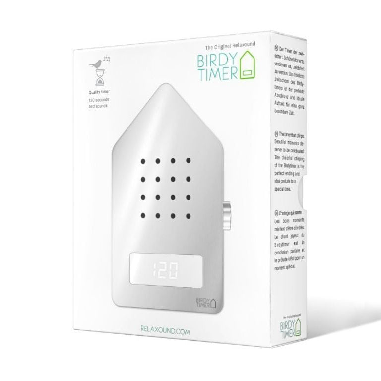 Birdytimer Roestvrij Staal│Kookwekker met Vogelgeluiden Relaxound│art. 1BBT0401001│verpakking