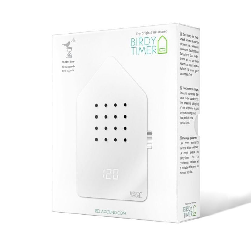 Birdytimer Classic Wit│Kookwekker met Vogelgeluiden│Relaxound│art. 11BBT0101001│verpakking
