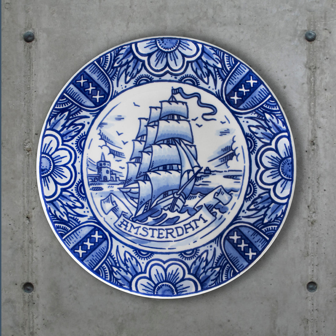 Bord Amsterdam Royal Delft│Henk Schiffmacher│art. 46724600│vooraanzicht