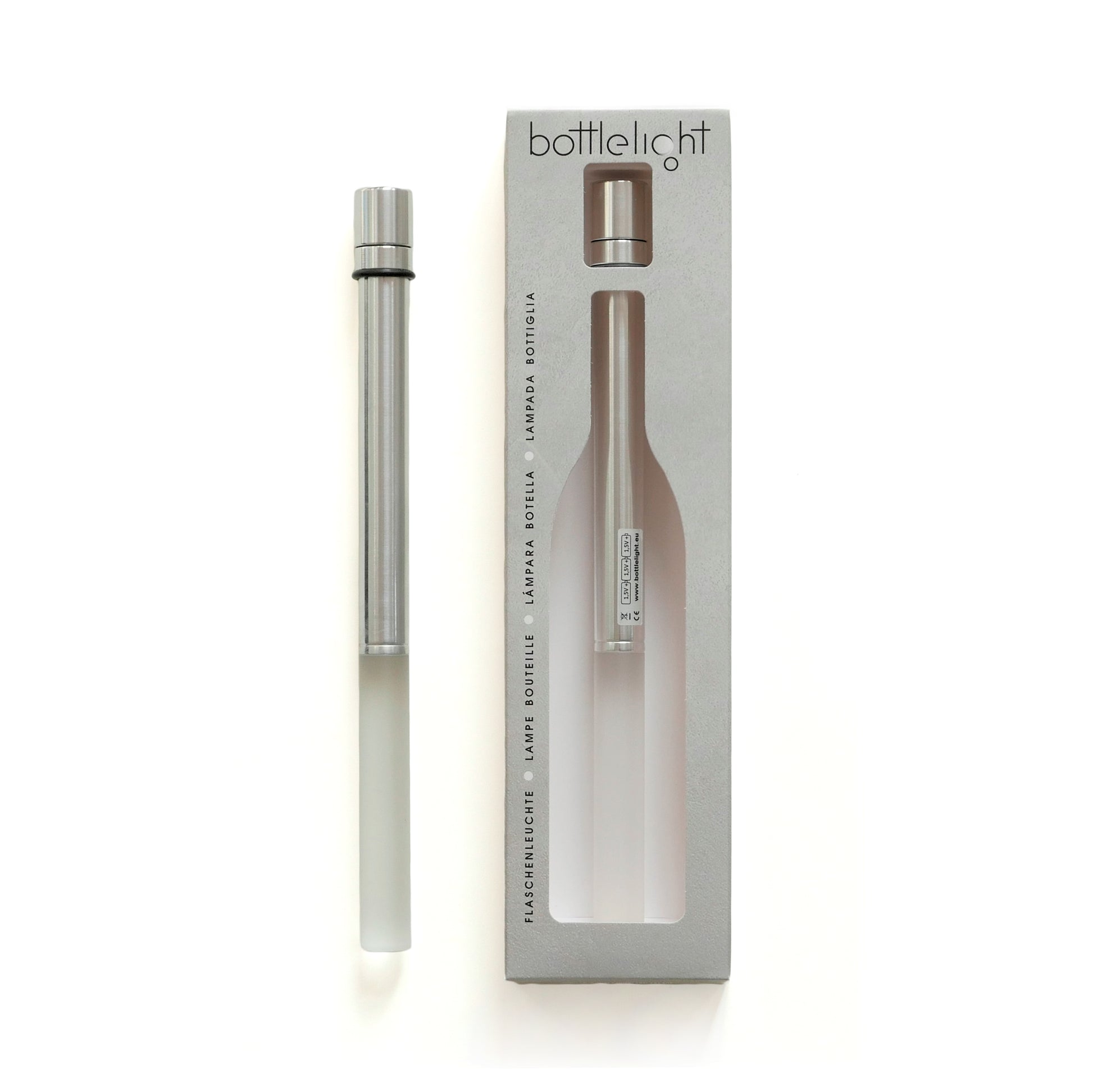 Bottlelight LED Flessenlamp│art. BOT03-W│losse lamp met verpakking en licht uit