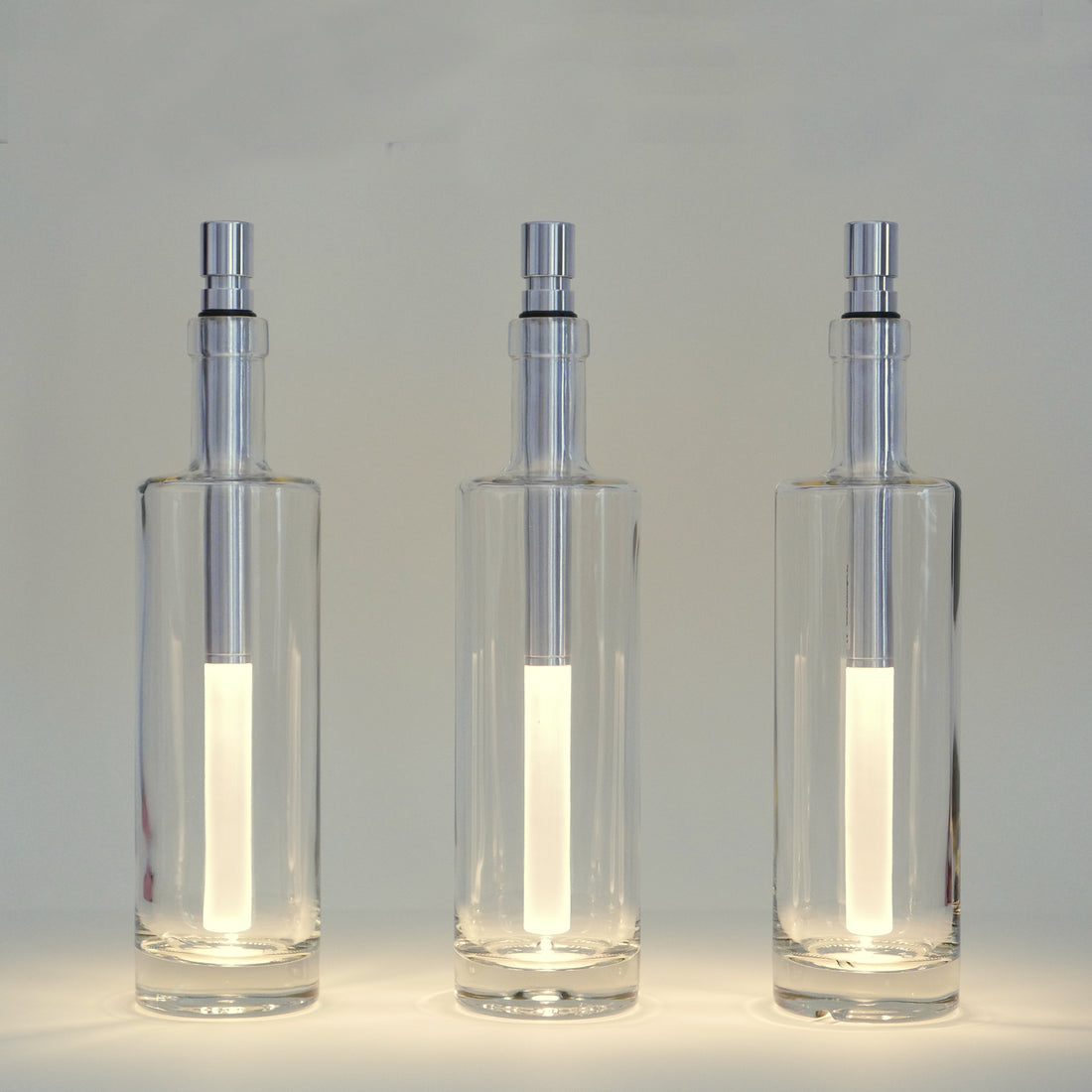 Bottlelight LED set van 3│Flessenlamp│met licht uit naast verpakking│art. BOT03-WT