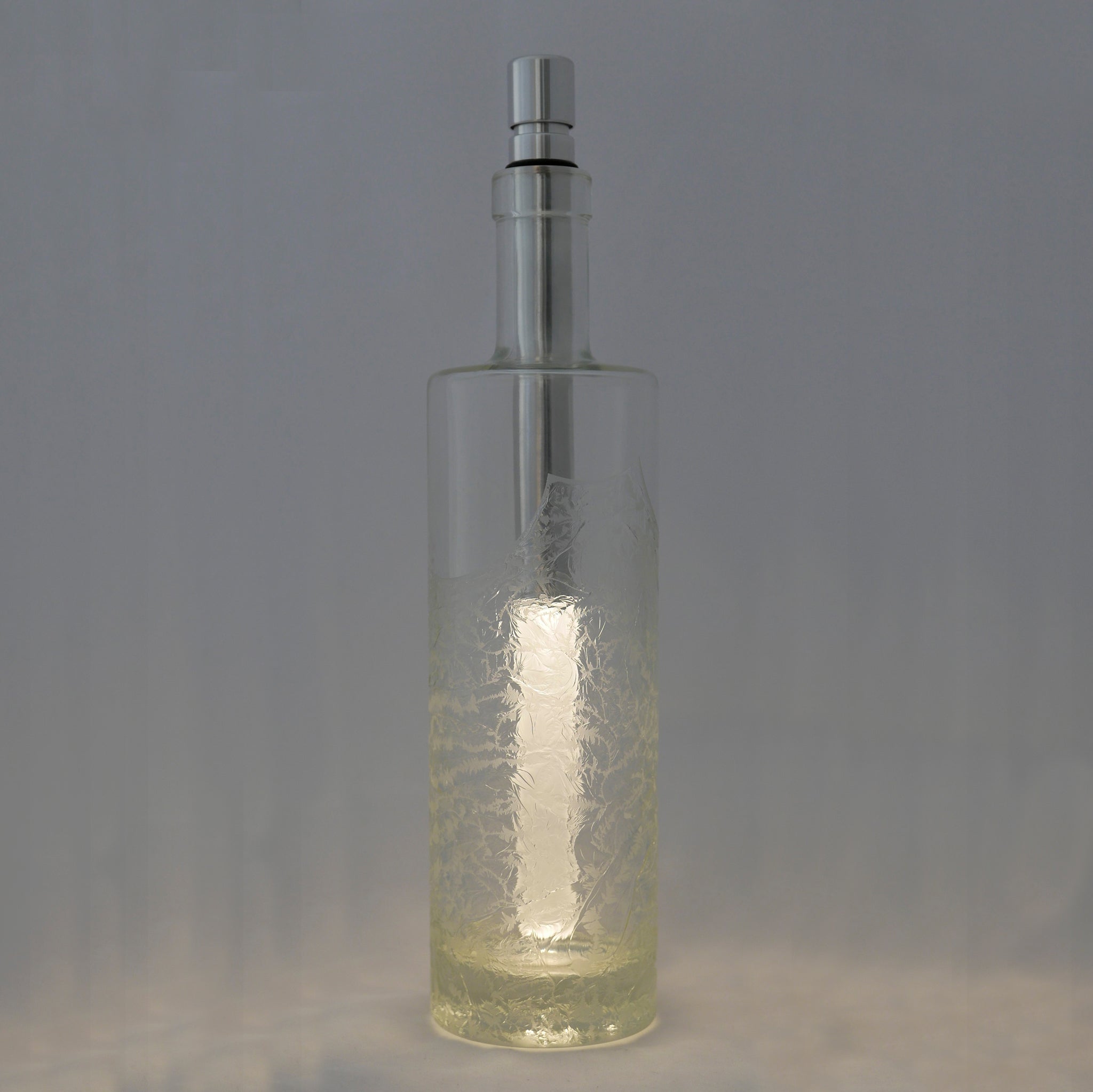 Bottlelight LED-Dimbaar Flessenlamp│art. BOT04-W│in doorachtige fles met ijs-motief