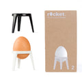 Eierdopjes Rocket Zwart en Wit Brainstream│art. A003051│naast verpakking