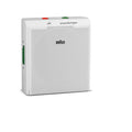 Braun Reiswekker BC05W Wit Analoog│vooraanzicht met klepje gesloten