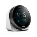 Braun Wekker BC24W-DCF Digitaal Wit│Radiogestuurd│vooraanzicht schuin rechts