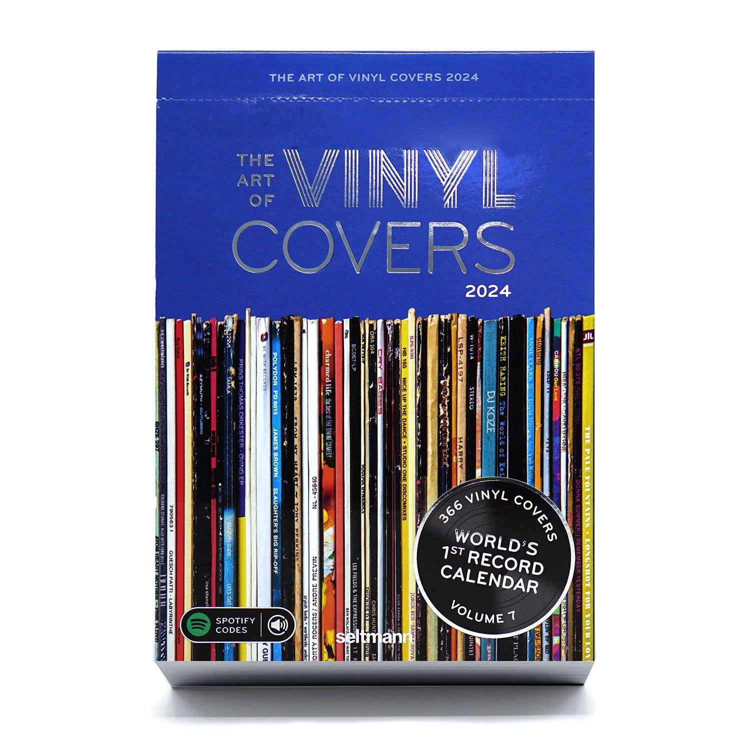 Scheurkalender the Art of Vinyl Covers 2024│voorkant met witte achtergrond
