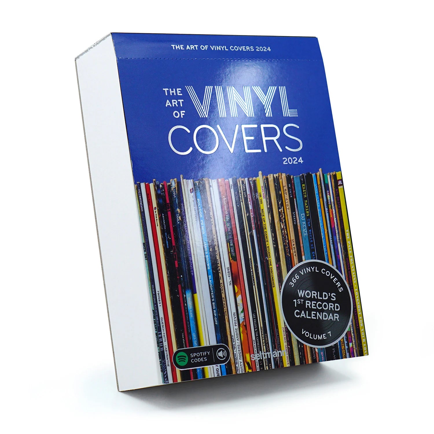 Scheurkalender the Art of Vinyl Covers 2024│voorkant schuin met witte achtergrond