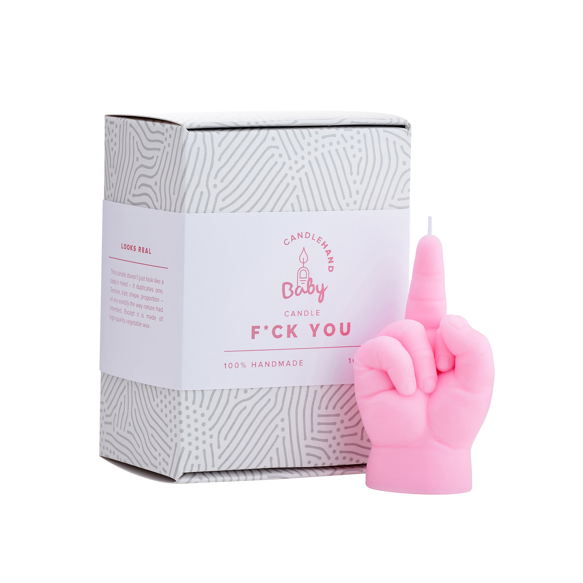 CandleHand F*ck You Kaars Baby Roze│art. BB-FCK-PINK│naast geschenkverpakking