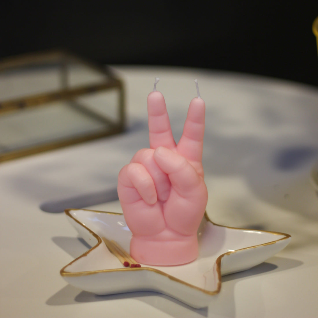 Candlehand Peace Kaars Baby Roze│art. BB-PEA-PINK│naast geschenkverpakking