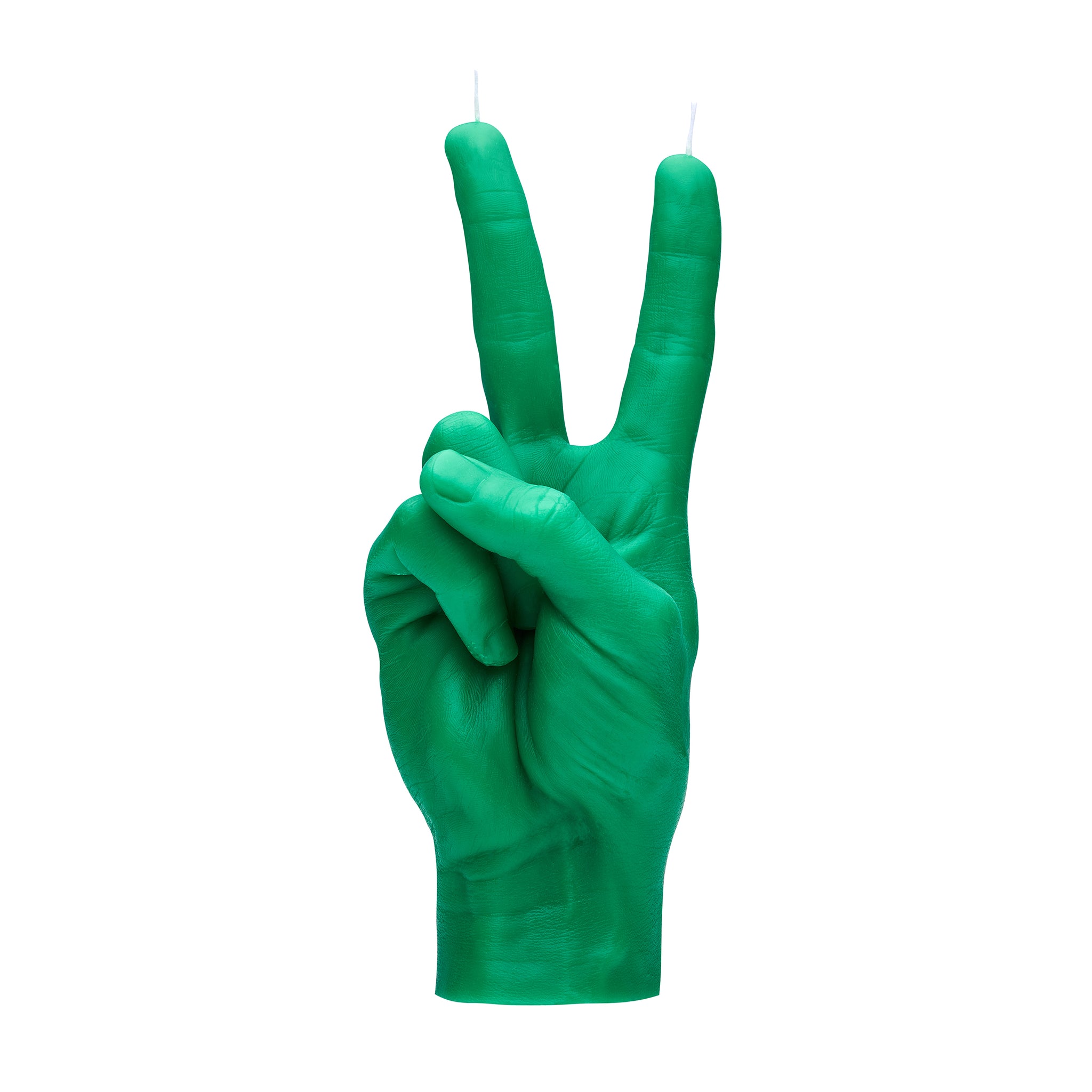 Candlehand Peace Kaars Groen│art. VIC-GREEN│vooraanzicht met witte achtergrond