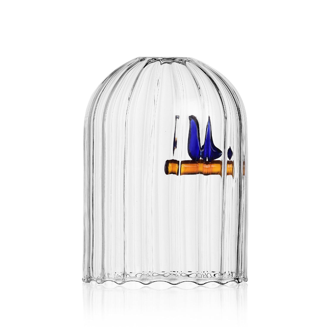 Windlicht Birds Ichendorf Milano│kanderlaar Blue Bird│art. 352.380│vooraanzicht met witte achtergrond 