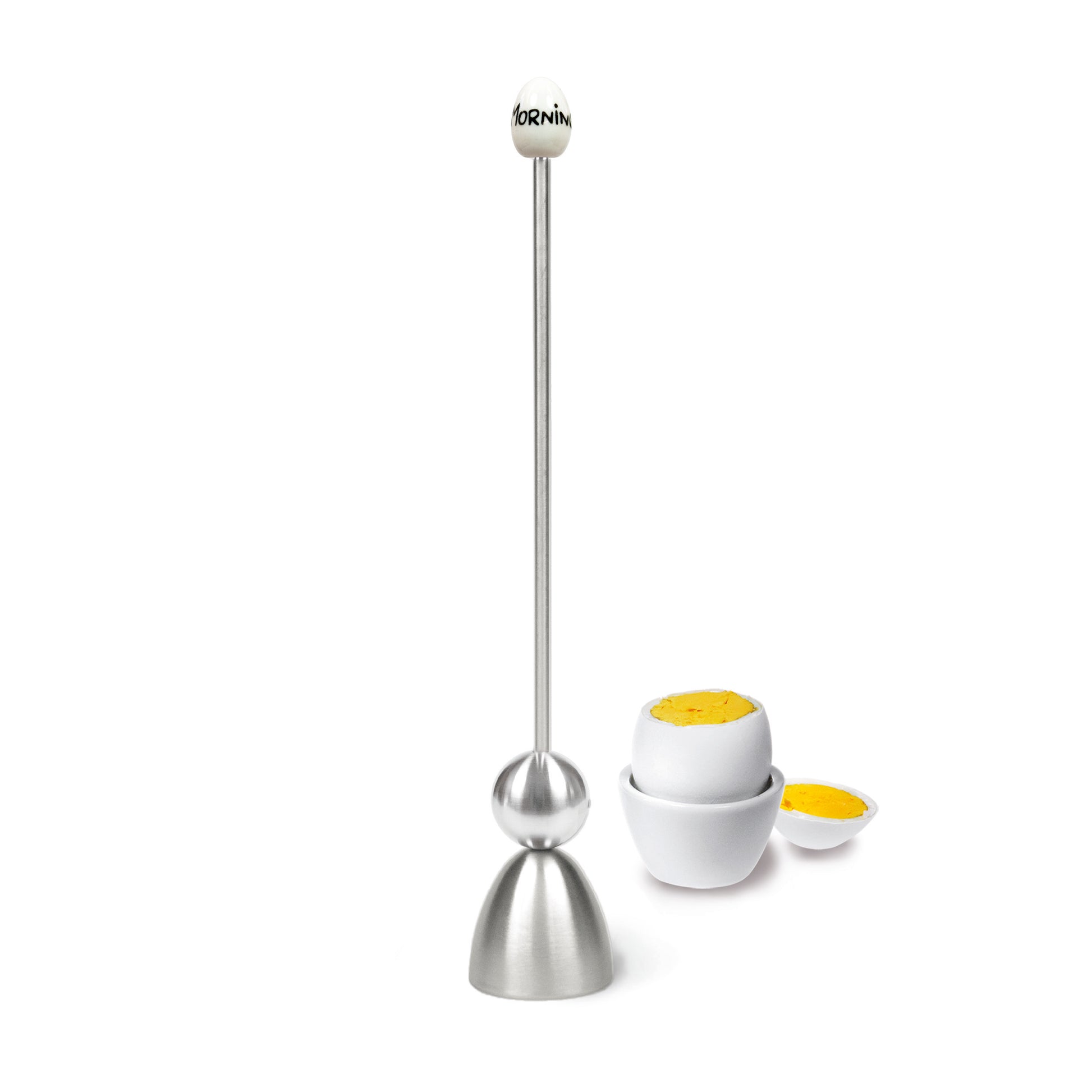 Clack Ei-Opener keramisch Ei Good Morning│Take2-Design│art. 99004/29│voorkant met gekookt ei op achtergrond