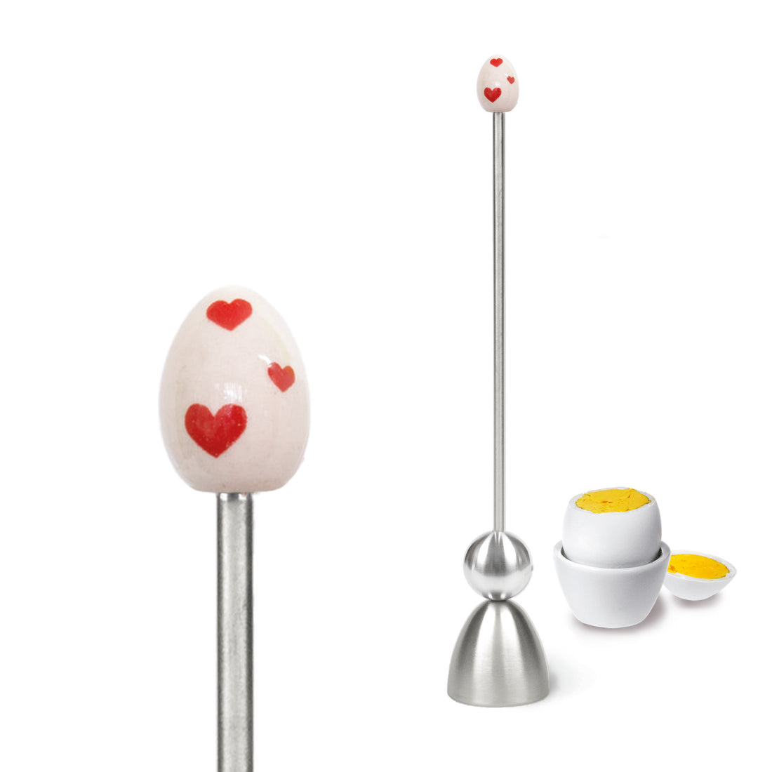Clack Ei-Opener Hart│Take2-Design│art. 99004/32│vooraanzicht met close-up en eitje op achtergrond