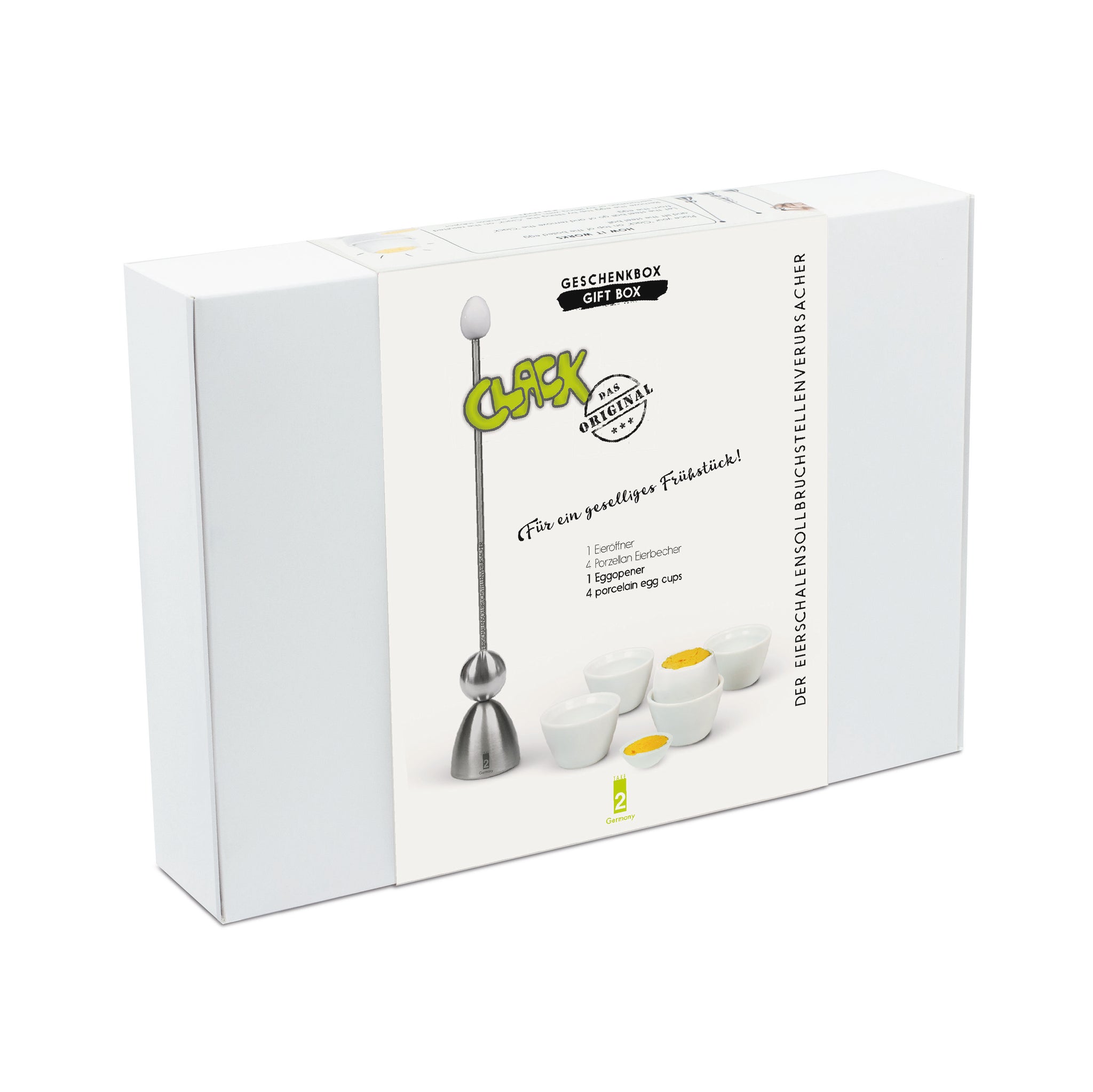 Clack Ei-Opener Gift Box met Eiderdopjes│Take2-Design│art. 99010│voorkant verpakking