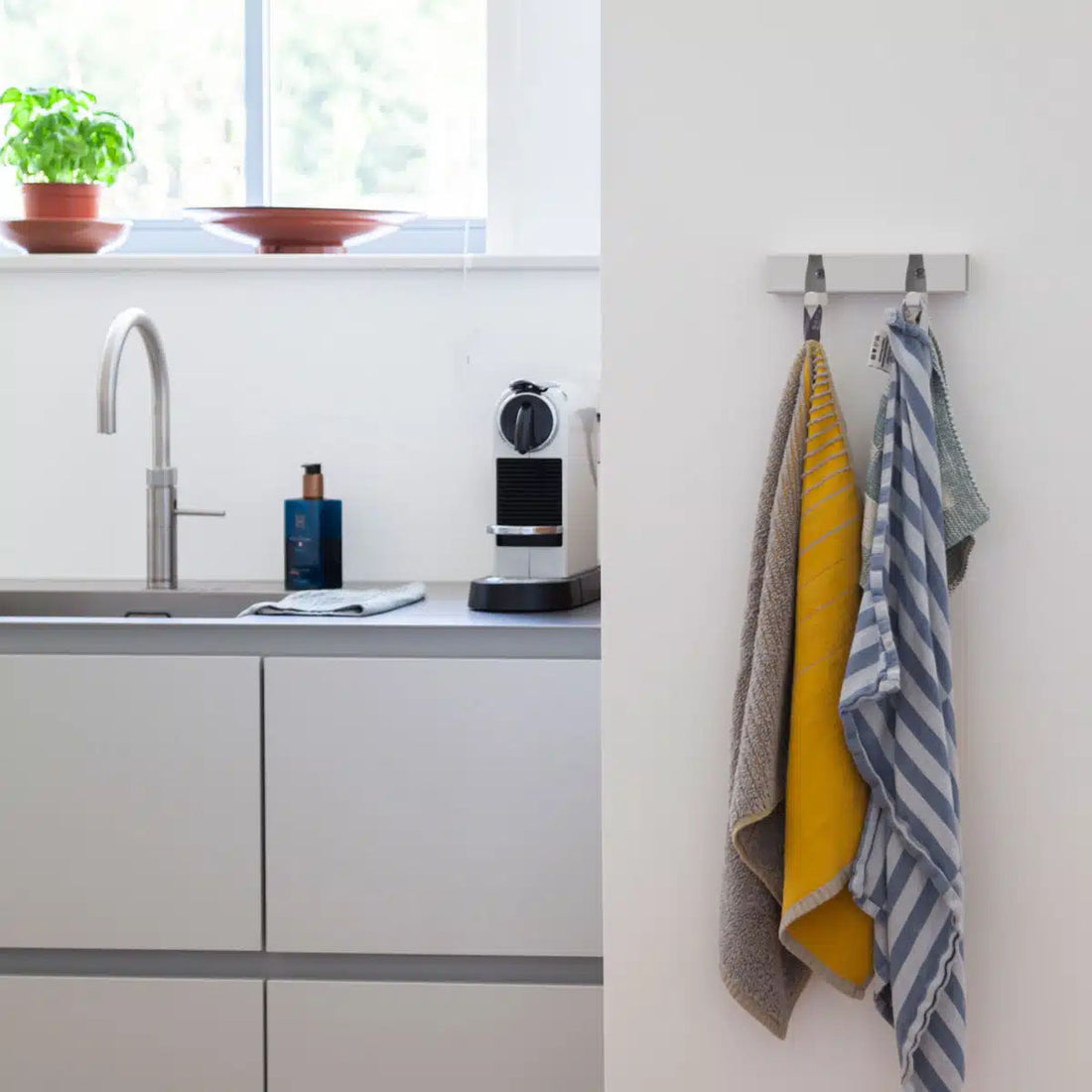 Coatrack by the Meter 20cm Wit│Wandkapstok│Vij5 - vooraanzicht met witte achtergrond