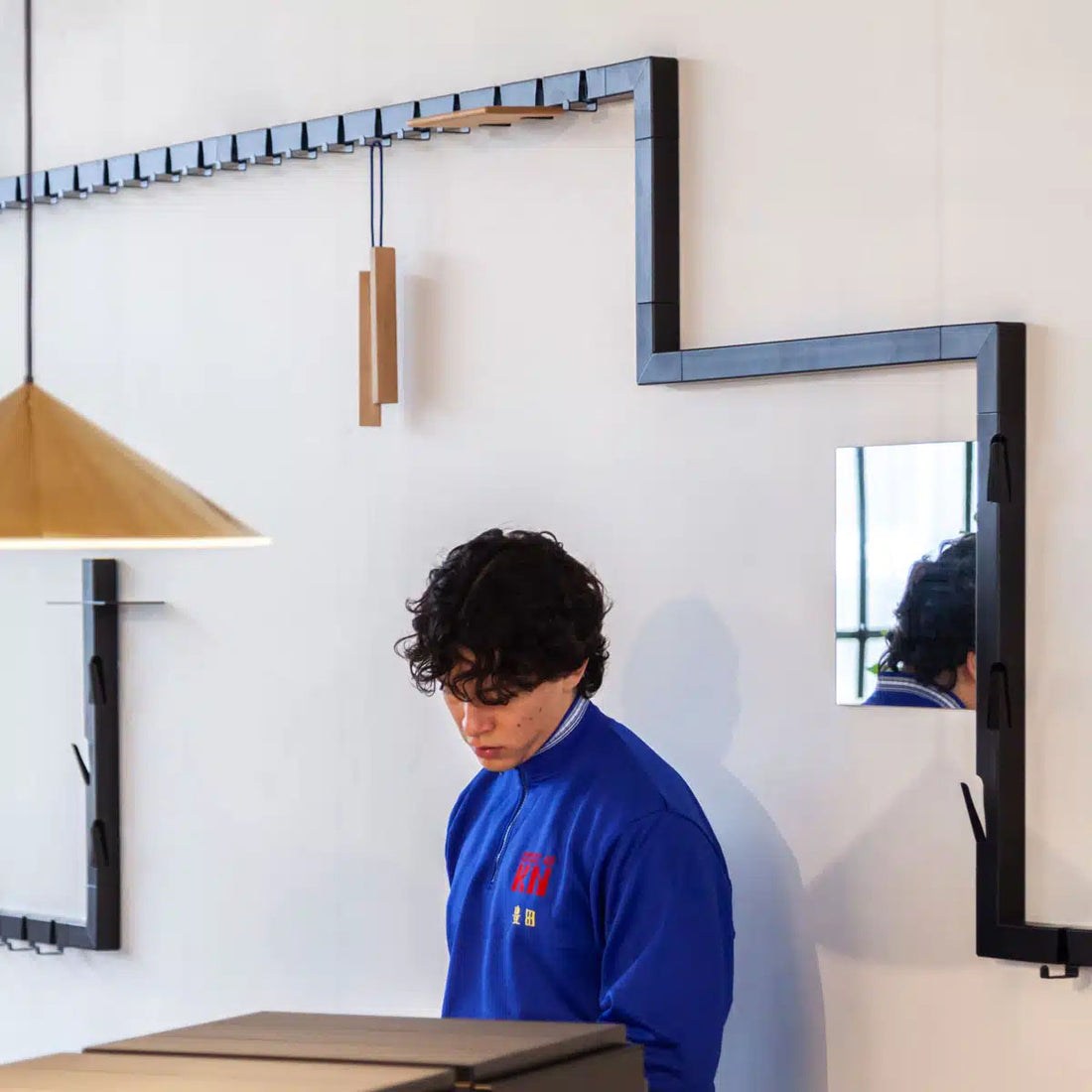 Coatrack by the Meter 50cm Zwart│Wandkapstok│Vij5│vooraanzicht met witte achtergrond