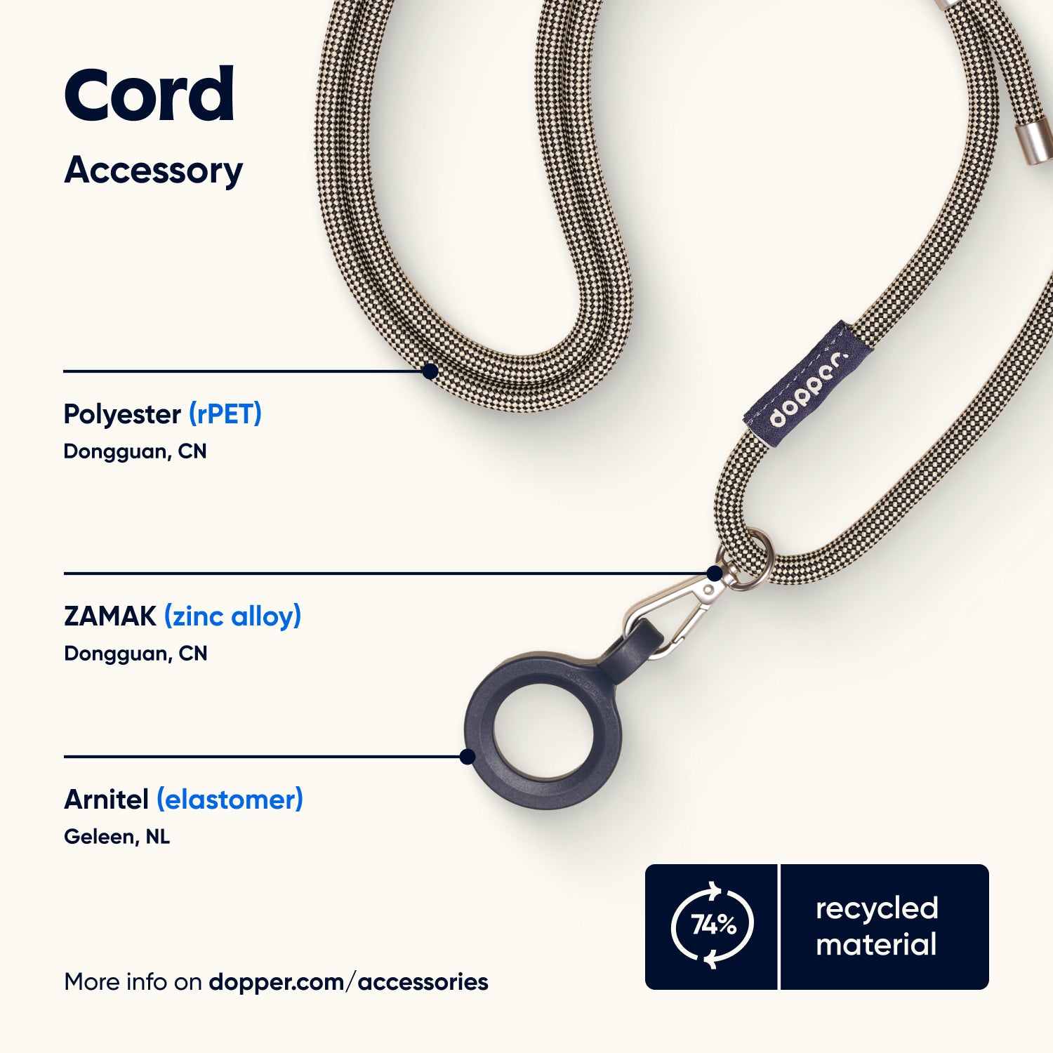 Dopper Cord Sandy Black│art. 7405│bovenaanzicht met vermelding materialen
