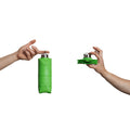 Difold Origami Waterfles Mighty Green│art. DFOB25/750GREE│open en dichtgevouwen in handen vastgehouden
