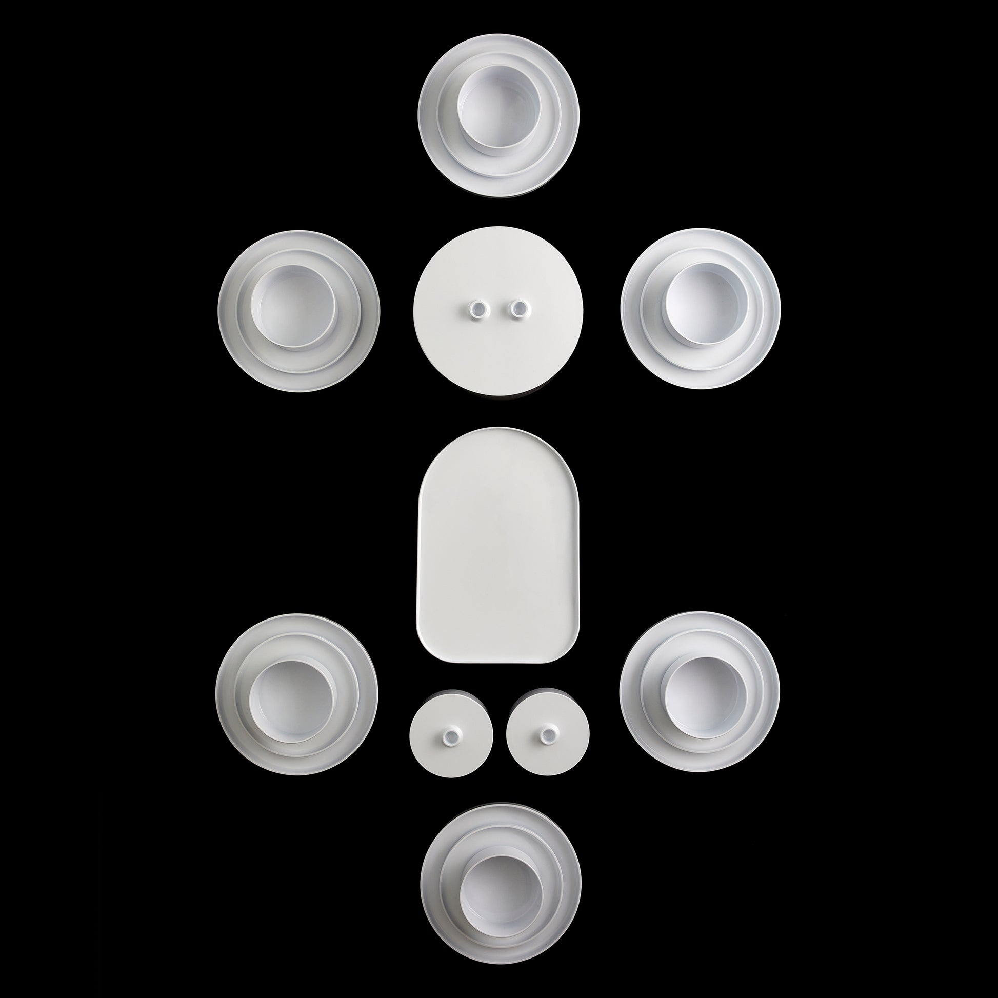 Heller Max 1 Dinnerware 25 DLG│art. 100-01-25│bovenaanzicht losse onderdelen