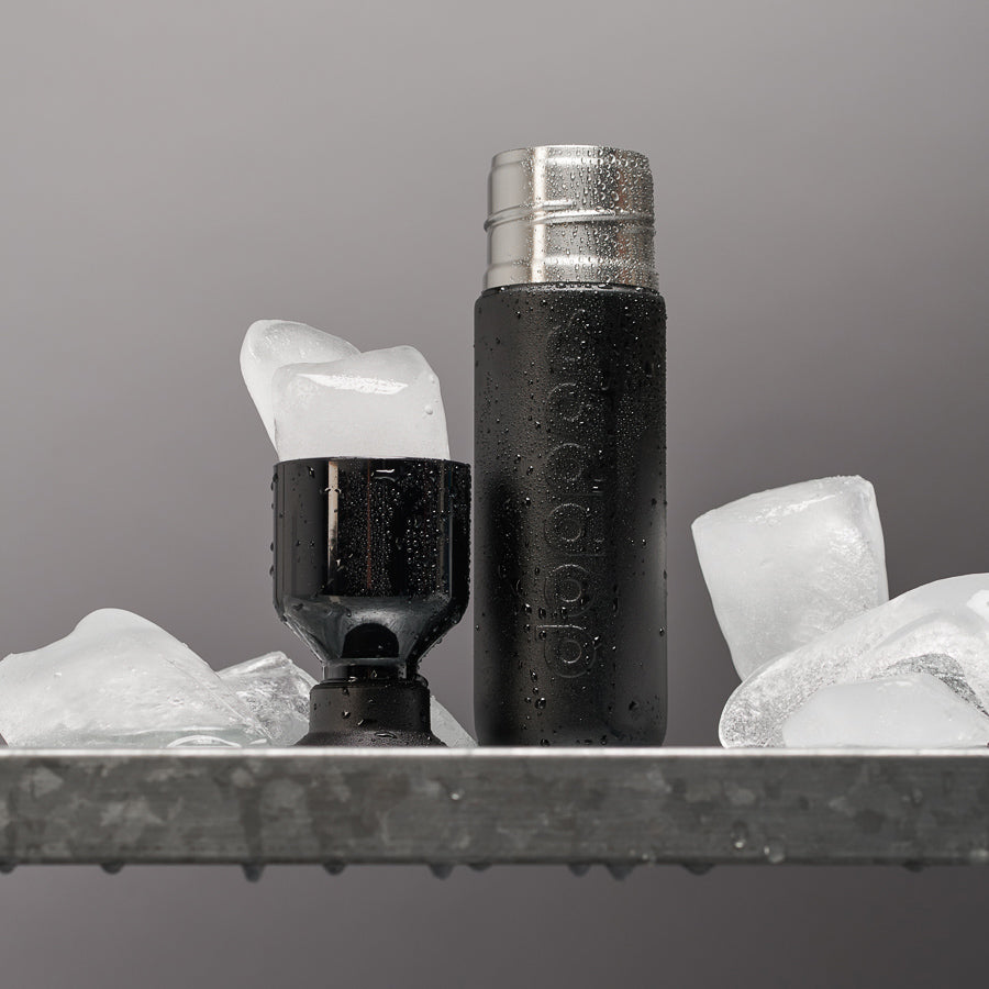 Dopper Insulated Small Blazing Black│Thermosfles 350ml zwart│art. 2059│met ijsblokjes