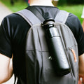 Dopper Insulated Small Blazing Black│Thermosfles 350ml zwart│art. 2059│aan zwarte rugzak