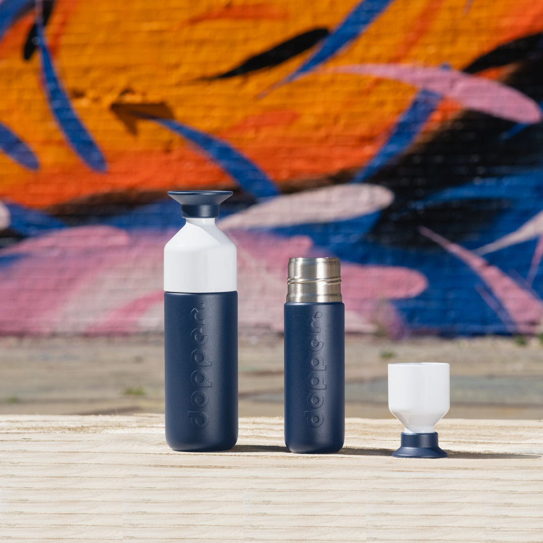 Dopper Insulated Small Breaker Blue│Thermosfles 350ml Blauw│art. 3414│voorkant met witte achtergrond