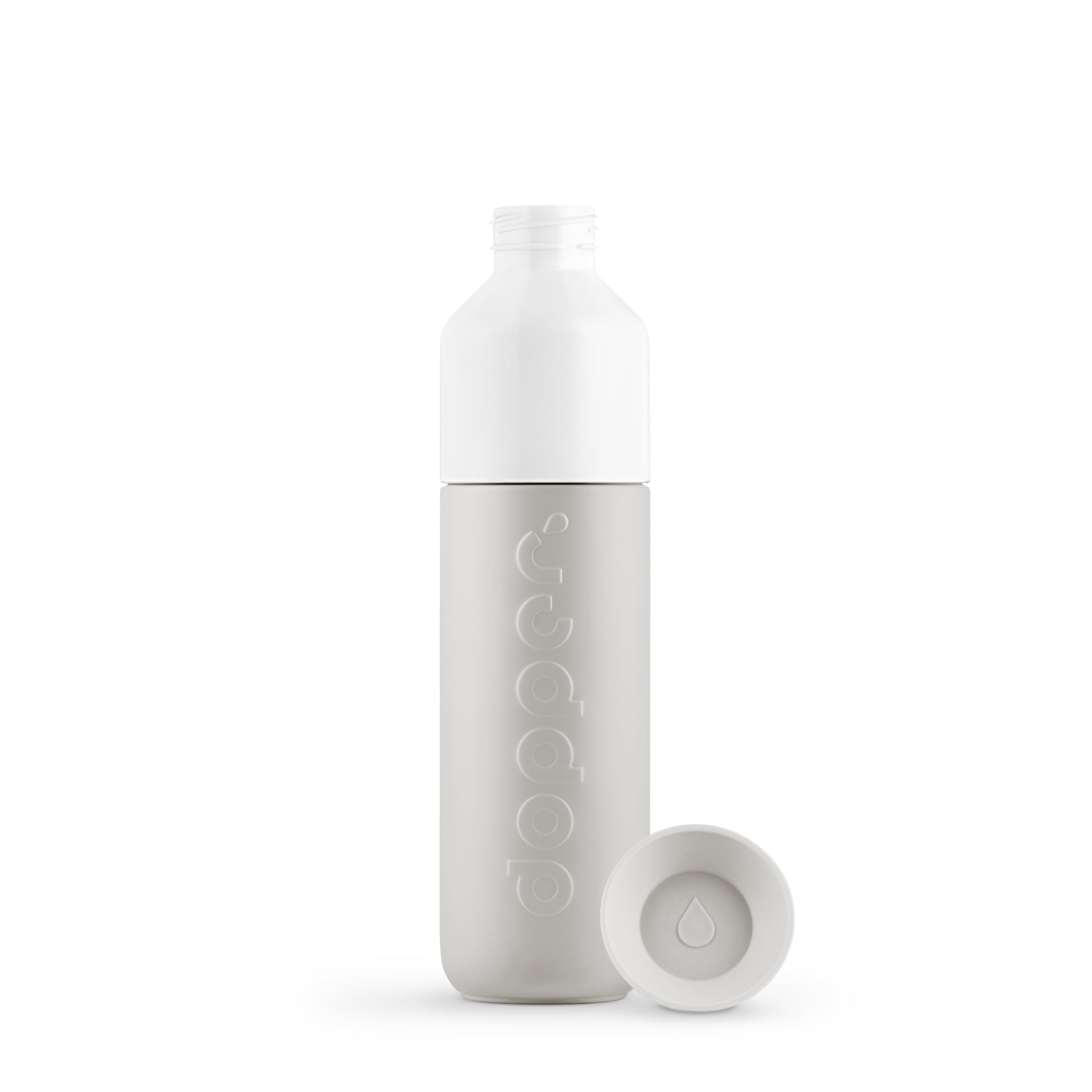 Dopper Insulated Small 350ml Gentle Grey│Thermosfles│art. 5319│vooraanzicht met losse dop