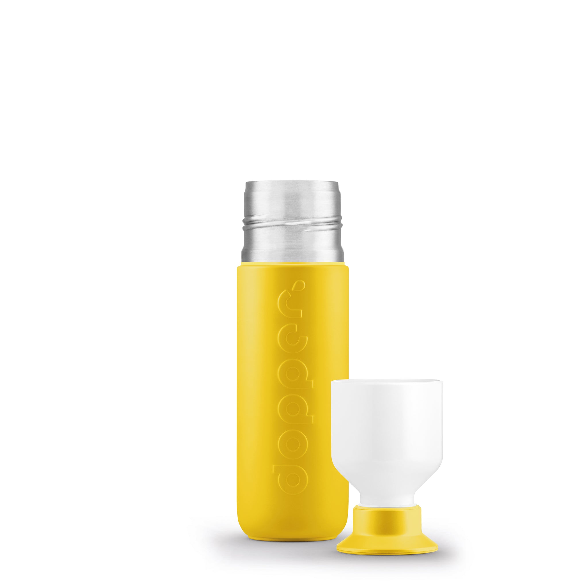 Dopper Insulated Small Lemon Crush│Thermosfles 350ml Geel│art. 4466│met dop als beker naast fles