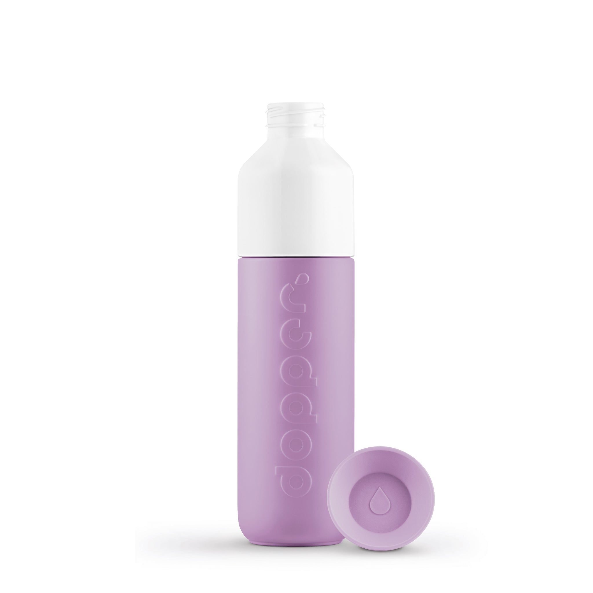 Dopper Insulated Throwback Lilac│Thermosfles 350ml paars│art. 4442│voorkant met losse dop naast fles