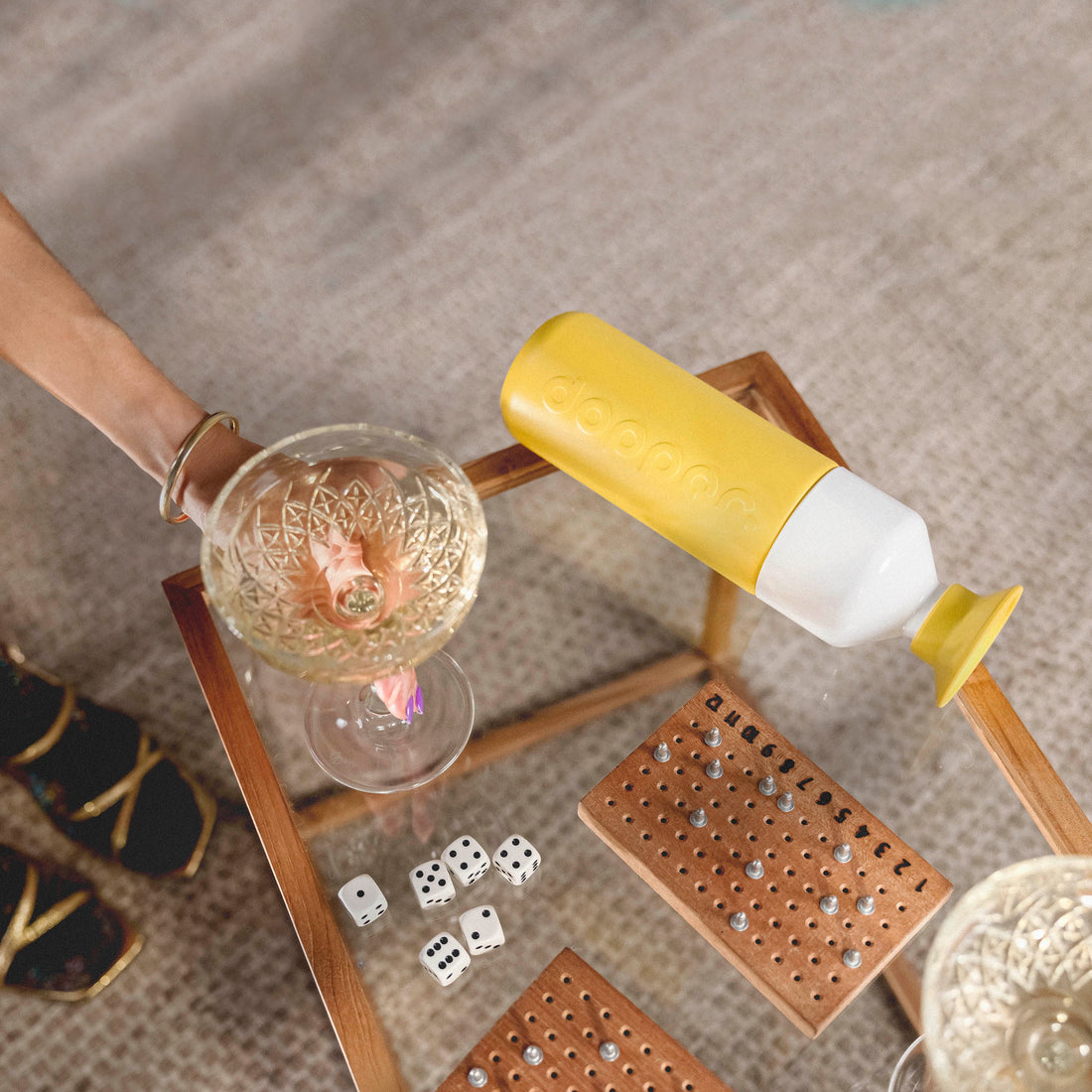 Dopper Insulated Lemon Crush│Thermosfles 580ml Geel│art. 4459│vooraanzicht met Thermos logo