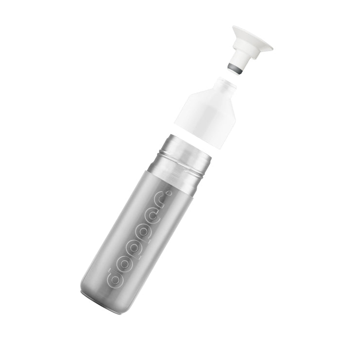 Dopper Insulated Silver Thermosfles 350ml│art. 7214│losse onderdelen boven elkaar