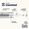 Dopper Insulated large Silver│Thermosfles 580ml│art. 7160│materialen