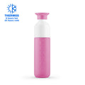 Dopper Insulated Small Pelican Pink( Thermosfles roze) - vooraanzicht met witte achtergrond en Thermos-logo in bovenhoek