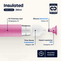 Dopper Insulated Small Pelican Pink( Thermosfles roze) - losse onderdelen met vermelding materialen