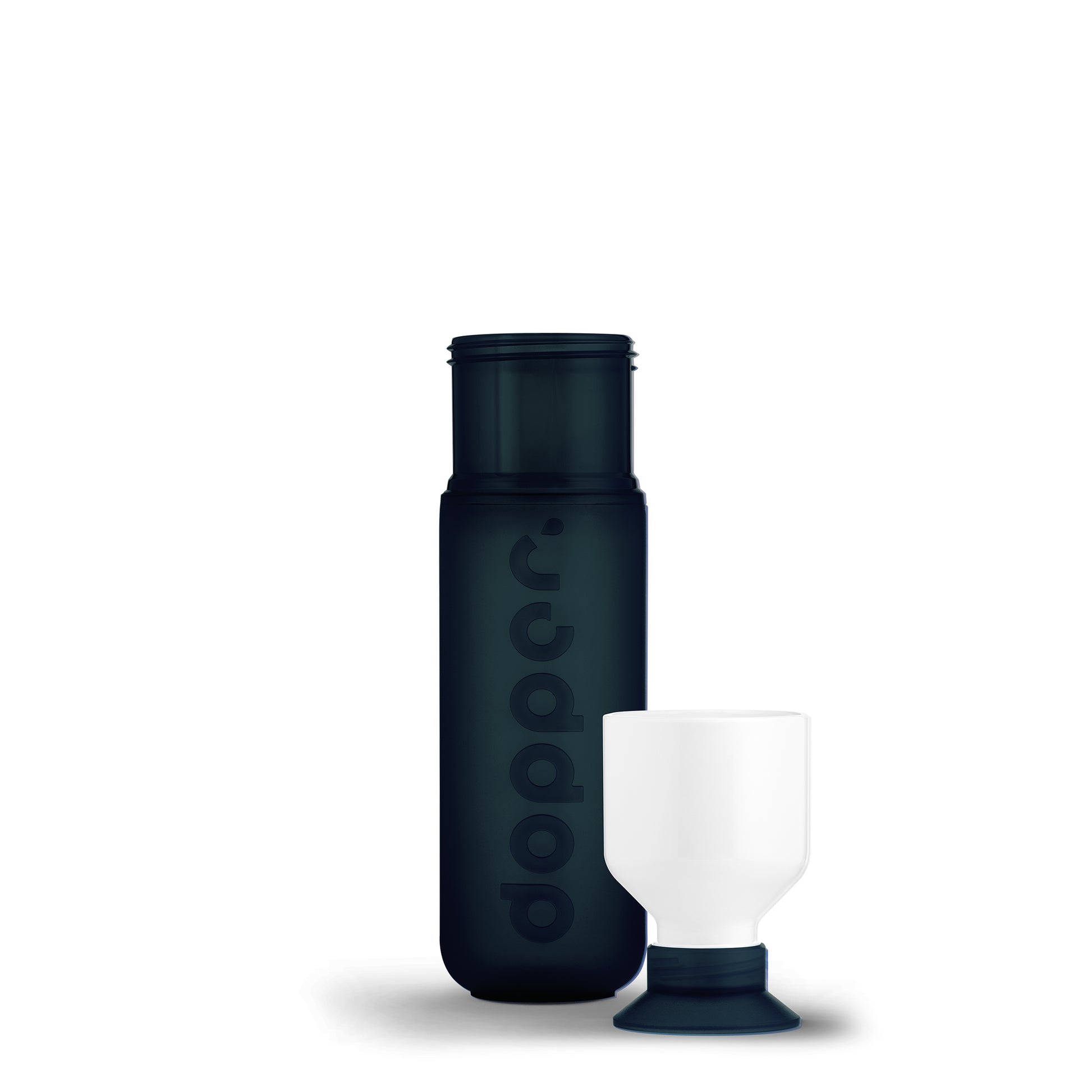 Dopper Original Dark Spring│Waterfles 450ml Blauw│art. 3803│voorkant met dop als beker