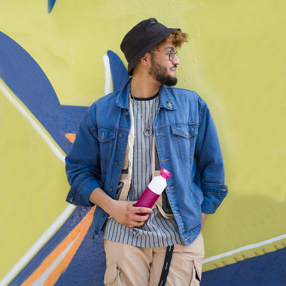 Dopper Original Funky Fuchsia│Waterfles 450ml│art. 3766│voorkant met witte achtergrond