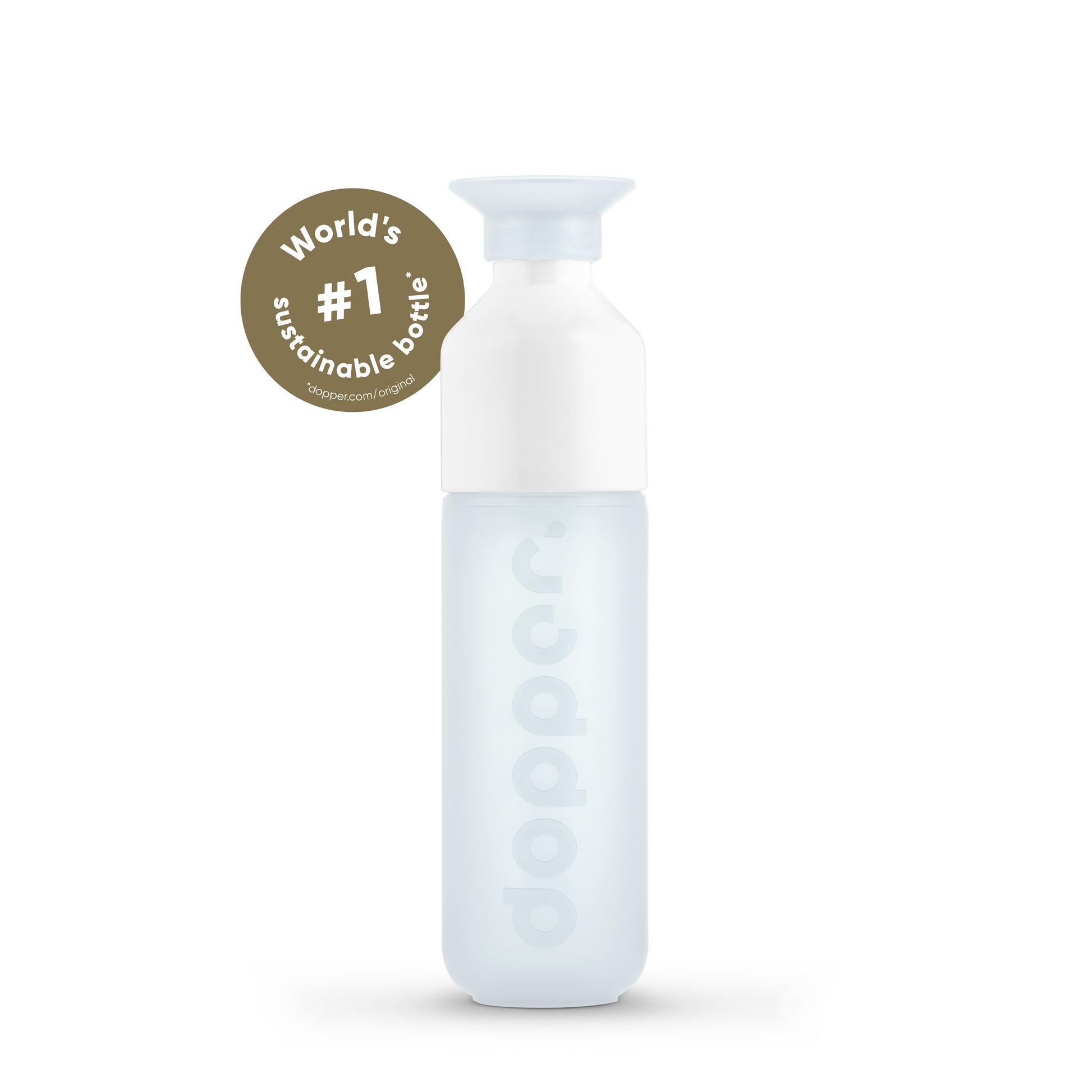 Dopper Original Purre White│Waterfles 450 ml│art. 7281│met logo Wolrld's #1 sustainable bottle