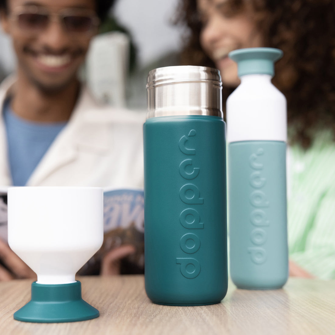 Dopper Insulated Small Bottlenose Blue│Thermosfles 350ml blauw│art. 5296│voorkant met witte achtergrond