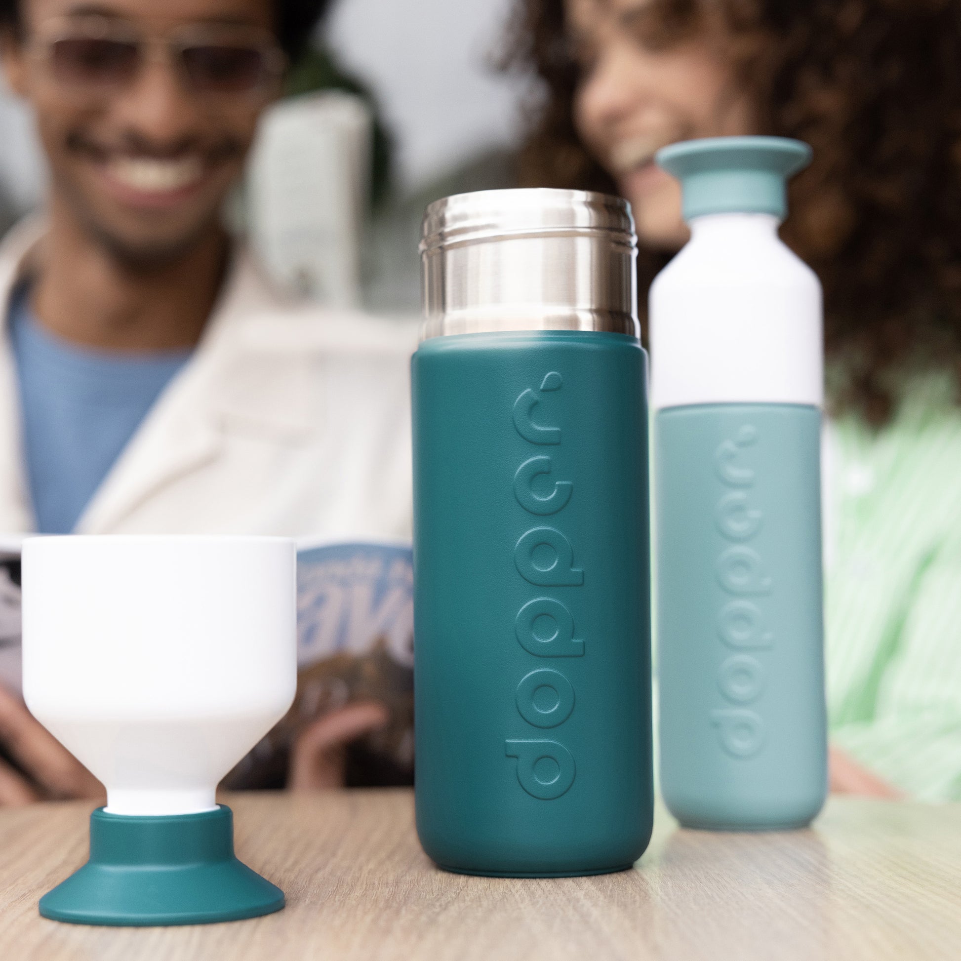 Dopper Insulated Small Bottlenose Blue│Thermosfles 350ml blauw│art. 5296│samen met green lagoon large