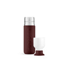 Insulated Thermosflasche 350 ml Cedar Brown (Braun) - Vorderansicht mit dem Deckel als Becher neben der Flasche