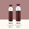Insulated Thermosflasche 350 ml Cedar Brown (Braun) - neben der 580 ml mit Angabe von Inhalt, Gewicht und Abmessung